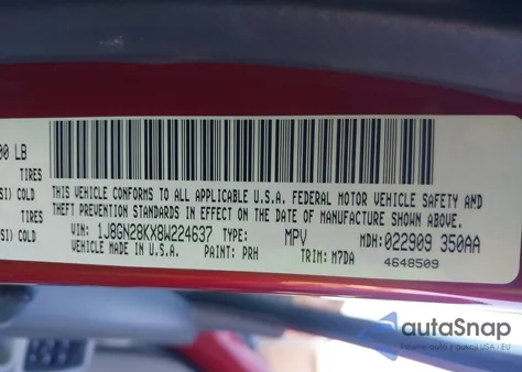 2008 Jeep Liberty Sport из США, поврежденный, VIN 1J8GN28KX8W224637